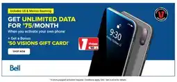 Visions Electronics BONUS! $50 VISIONS GIFT CARD offer