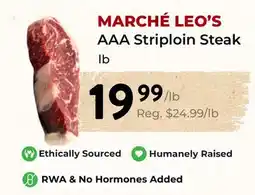 Marche Leo's MARCHÉ LEO'S AAA Striploin Steak offer