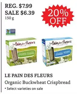 The Big Carrot LE PAIN DES FLEURS Organic Buckwheat Crispbread offer