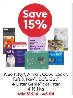 Petsmart Wee Kitty , Almo , OdourLock , Tuft & Paw , Dofu Cat & Litter Genie cat litter offer