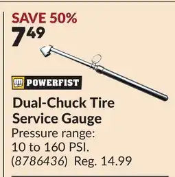 Princess Auto Dual-Chuck Tire Service Gauge offer