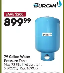 Princess Auto 79 Gallon Water Pressure Tank offer