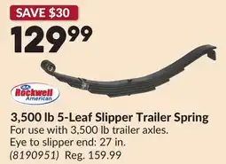 Princess Auto 3,500 lb 5-Leaf Slipper Trailer Spring offer