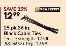 Princess Auto 25 pk 36 in. Black Cable Ties offer