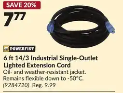 Princess Auto 6 ft14/3 Industrial Single-Outlet Lighted Extension Cord offer