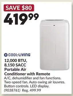 Princess Auto 12,000 BTU, 8,150 SACC Portable Air Conditioner with Remote offer