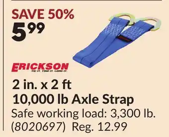 Princess Auto 2 in. x 2 10,000 lb Axle Strap offer