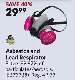 Princess Auto Asbestos and Lead Respirator offer