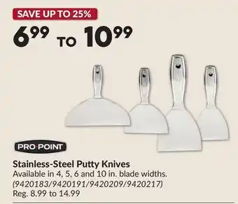 Princess Auto Stainless-Steel Putty Knives offer