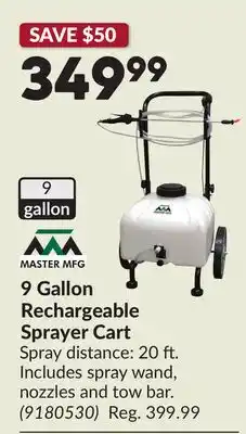 Princess Auto 9 Gallon Rechargeable Sprayer Cart offer