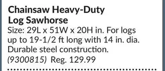 Princess Auto Chainsaw Heavy-Duty Log Sawhorse offer