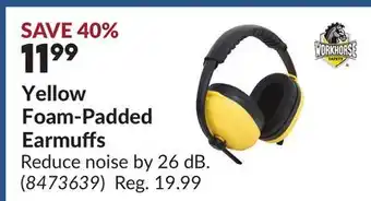 Princess Auto Yellow Foam-Padded Earmuffs offer