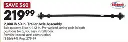 Princess Auto 2,000 lb 60 in. Trailer Axle Assembly offer