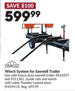 Princess Auto Winch System for Sawmill Trailer offer