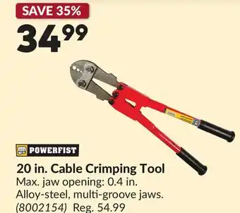 Princess Auto 20 in. Cable Crimping Tool offer