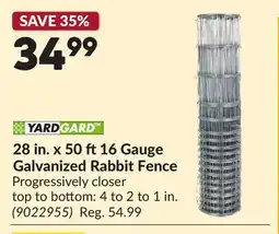 Princess Auto 28 in. x 50 ft16 Gauge Galvanized Rabbit Fence offer
