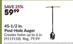 Princess Auto 45-1/2 in. Post-Hole Auger offer