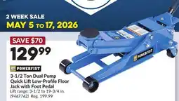 Princess Auto 3-1/2 Ton Dual Pump Quick LiftLow-Profile Floor Jack with Foot Pedal offer