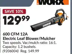 Princess Auto 600 CFM 12A Electric Leaf Blower/Mulcher offer