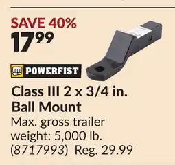 Princess Auto Class III 2 x 3/4 in. Ball Mount offer
