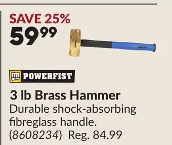 Princess Auto 3 lb Brass Hammer offer