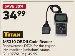 Princess Auto MS310 OBDII Code Reader offer