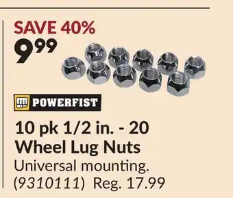 Princess Auto 10 pk 1/2 in. - 20 Wheel Lug Nuts offer