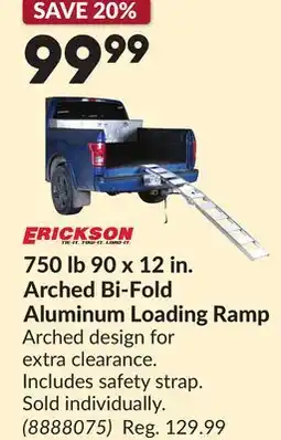 Princess Auto 750 lb 90 x 12 in. Arched Bi-Fold Aluminum Loading Ramp offer