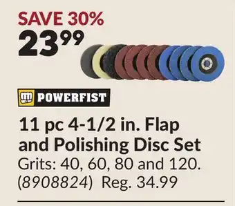 Princess Auto 11 pc 4-1/2 in. Flap and Polishing Disc Set offer