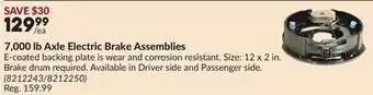 Princess Auto 7,000 lb Axle Electric Brake Assemblies offer