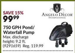 Princess Auto 750 GPH Pond/ Waterfall Pump offer