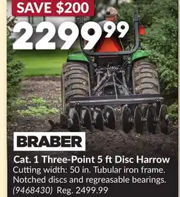 Princess Auto Cat. 1 Three-Point 5 ftDisc Harrow offer