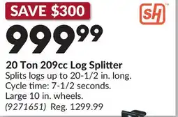 Princess Auto 20 Ton 209cc Log Splitter offer