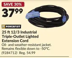 Princess Auto 25 ft12/3 Industrial Triple-Outlet Lighted Extension Cord offer