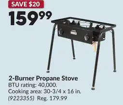 Princess Auto 2-Burner Propane Stove offer