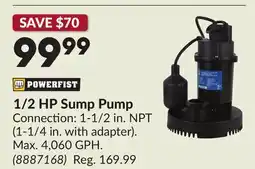Princess Auto 1/2 HP Sump Pump offer