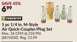 Princess Auto 5 pc 1/4 in. M-Style Air Quick-Coupler/Plug Set offer
