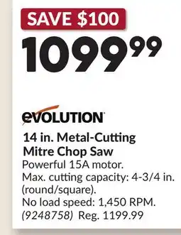 Princess Auto 14 in. Metal-Cutting Mitre Chop Saw offer