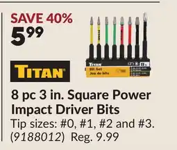 Princess Auto 8 pc 3 in. Square Power Impact Driver Bits offer