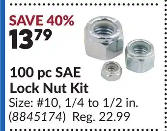 Princess Auto 100 pc SAE Lock Nut Kit offer