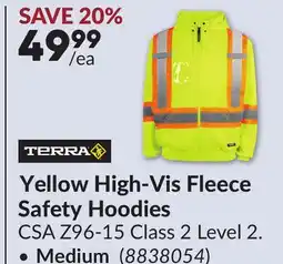 Princess Auto Yellow High-Vis Fleece Safety Hoodies, Medium offer