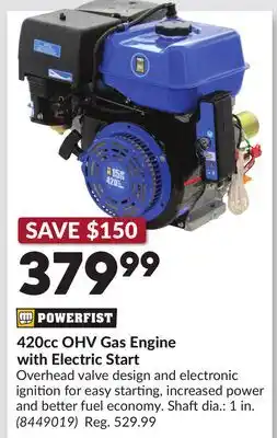 Princess Auto 420cc OHV Gas Engine with Electric Start offer