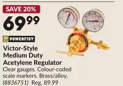 Princess Auto Victor-Style Medium Duty Acetylene Regulator offer