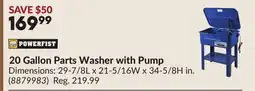 Princess Auto 20 Gallon Parts Washer with Pump offer