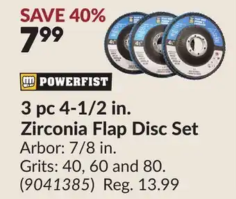 Princess Auto 3 pc 4-1/2 in. Zirconia Flap Disc Set offer