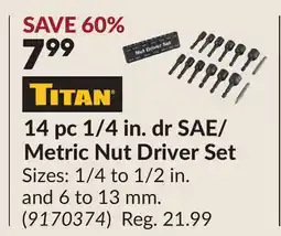 Princess Auto 14 pc 1/4 in. dr SAE/ Metric Nut Driver Set offer