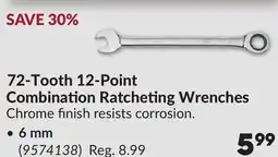 Princess Auto 72-Tooth 12-Point Combination Ratcheting Wrenches, 6 mm offer