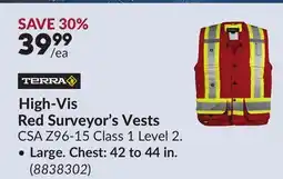 Princess Auto High-Vis Red Surveyor's Vests offer