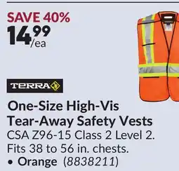 Princess Auto One-Size High-Vis Tear-Away Safety Vests offer