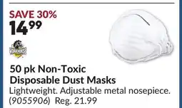 Princess Auto 50 pk Non-Toxic Disposable Dust Masks offer